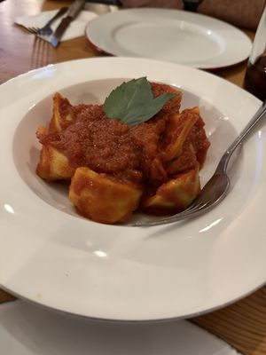 Stuffed vegan pasta   at DoppioZero in Mexico City