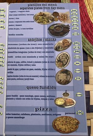 Menu right side 2021-02-28 at Govinda Ram in Tepoztlan