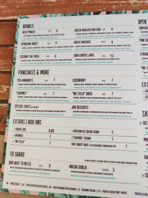 Menu at Sugar Rabbit Kaffé in Albufeira