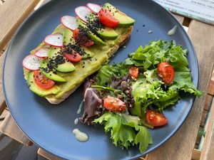Avocado toast  at Sugar Rabbit Kaffé in Albufeira