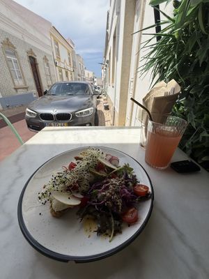 Pesto & Ricotta Open Toast  at Sugar Rabbit Kaffé in Albufeira