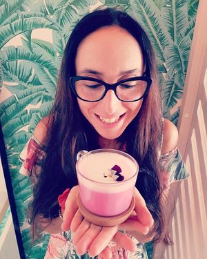 Pink Beetroot latte at Sugar Rabbit Kaffé in Albufeira