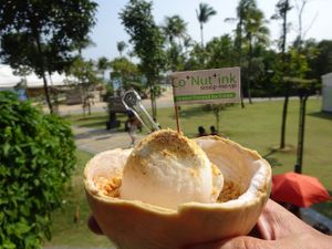 "The original" coconut ice cream with peanuts at Co+Nut+ink - Siloso Beach Walk in Central Singapore