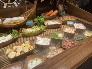 Vegan Meatballs, Sausages, Tofu, Beancurd, some veggies  at Yangege 焱格格蔬食料理火锅 in Shanghai