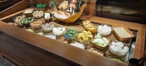 Buffet selection of vegetables and vegan meat substitutes. Unlimited amount allowed.  at Yangege 焱格格蔬食料理火锅 in Shanghai