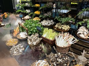 Options to grab for your hot pot  at Yangege 焱格格蔬食料理火锅 in Shanghai