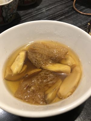 Our Yunnan mushroom soup  at Yangege 焱格格蔬食料理火锅 in Shanghai