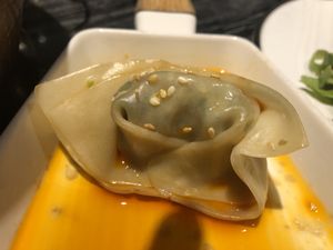 Our last dry wanton left at Yangege 焱格格蔬食料理火锅 in Shanghai