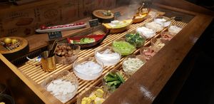 Hot pot options at Yangege 焱格格蔬食料理火锅 in Shanghai