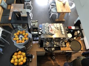 Italian coffee machine (soy and oat milk available) at Caffè Corretto in Oss