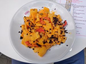 Vegan pasta at NONA Pizza in Brussels