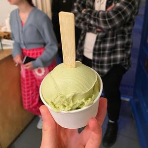 passionfruit and basil ice cream (vegan) at Jack's Gelato in Cambridge