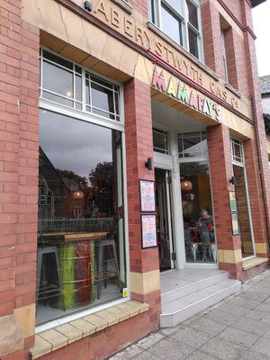 Outside the new restaurant (July 2025) at Mama Fay's in Aberystwyth
