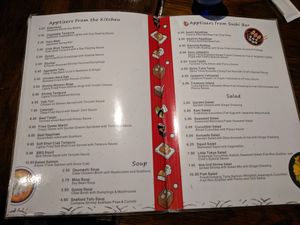 Menu pages at Little Tokyo in Galena