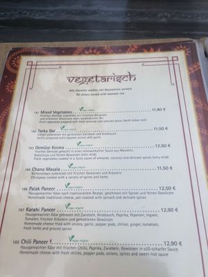 All vegetarian dishes can be made vegan at Ganesha in Nuremberg