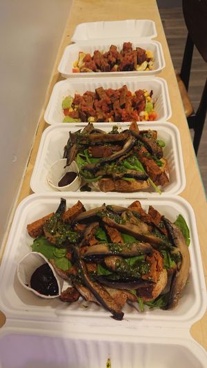 Seitan Steak with Mushrooms and Pesto on Sourdough Toast  at Glass Onion in Liverpool