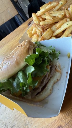 Double cheeseburger   at PLNT Burger in Silver Spring