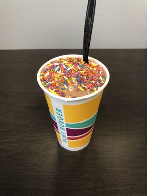 Strawberry/choc mixed oatsy with sprinkles at PLNT Burger in Silver Spring