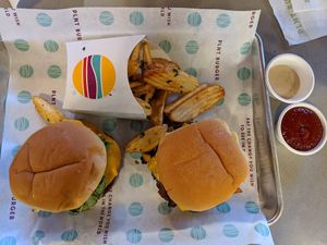 Cheeseburger and fries at PLNT Burger in Silver Spring