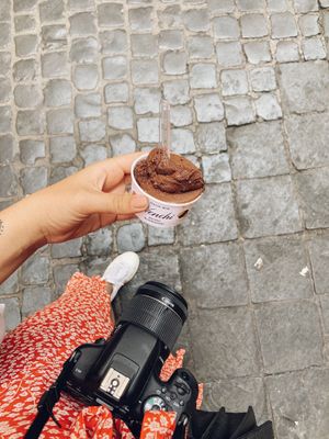 Vegan chocolate sorbet  at Venchi in Rome