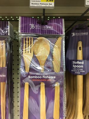 Reusable bamboo cutlery at Kirk Market in George Town
