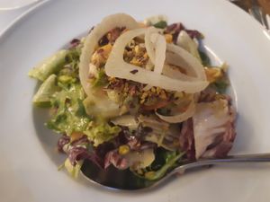 Fennel peach plum salad at Ella Greek Cooking in Athens