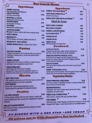 Items with ♦️are 🌱vegan  at Sunset House in George Town