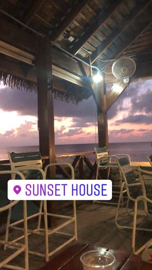 View in the evening  at Sunset House in George Town