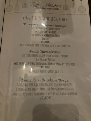 Menu at La Fee in Gelnhausen