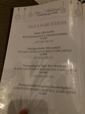 Menu at La Fee in Gelnhausen