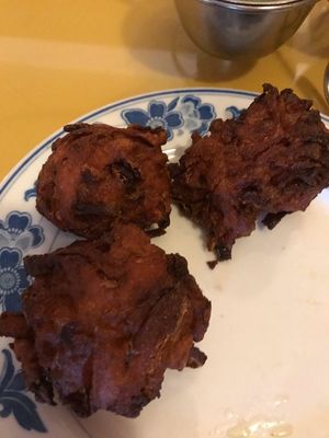 Bhujia (5 Onion Fritters) 😋 at New Paltz Indian Restaurant in New Paltz