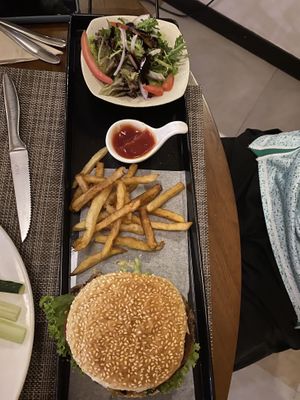 Veggie burger  at The Garden in Yangshuo