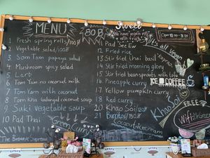 Menu  at Mr Green in Chiang Mai