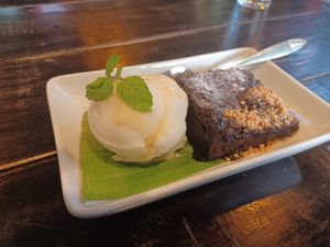 Brownie and ice cream at Mr Green in Chiang Mai
