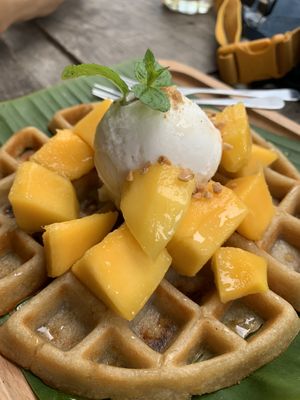 Waffles  at Mr Green in Chiang Mai