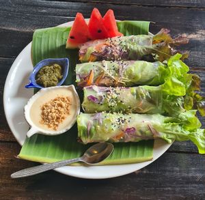 Summer rolls at Mr Green in Chiang Mai