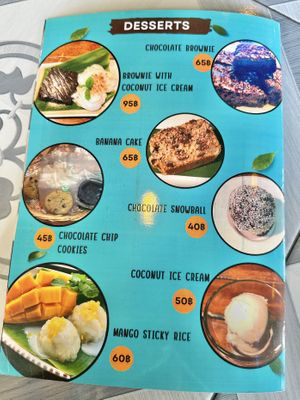 Dessert menu  at Mr Green in Chiang Mai