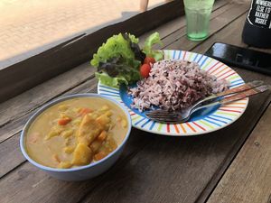 Pumpkin Curry & Rice at Mr Green in Chiang Mai