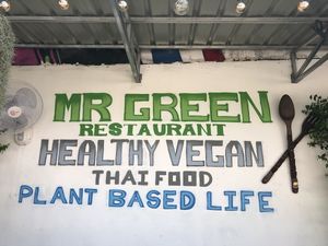 Outside of the cafe at Mr Green in Chiang Mai