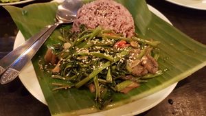 Stir fried Morning Glory at Mr Green in Chiang Mai