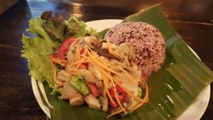 Mushroom spicy salad at Mr Green in Chiang Mai