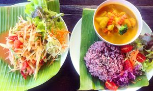 Som tam / pumpkin curry  at Mr Green in Chiang Mai