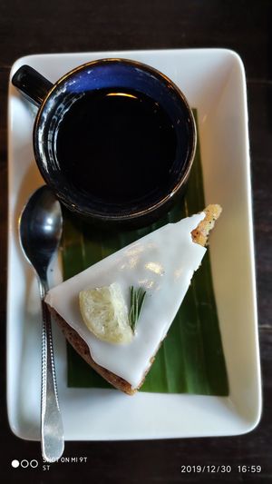 Lemon cake with tea at Mr Green in Chiang Mai