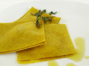 Organic live-food ravioli at Peña Pachamama in San Francisco