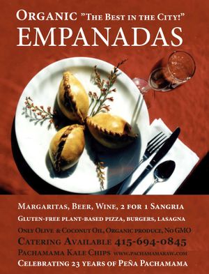 Organic Vegan Bolivian Empanadas (Salteñas) at Peña Pachamama in San Francisco