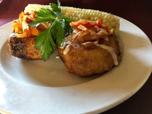 Stuffed organic potato at Peña Pachamama in San Francisco