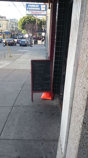 Vegan outside at Peña Pachamama in San Francisco