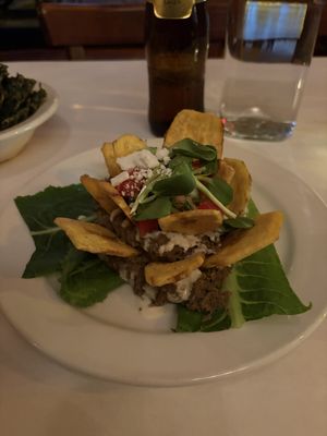 Lentil dip and plantains   at Peña Pachamama in San Francisco