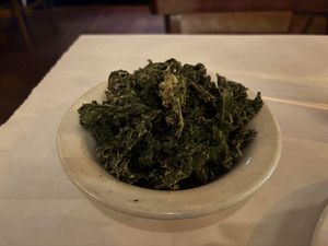 Kale chips   at Peña Pachamama in San Francisco