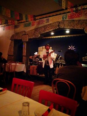 Eddy Navia - co-owner (with wife Quentin) and Latin Grammy Nominated Musician. at Peña Pachamama in San Francisco